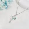 YFN Hummingbird Necklace 925 Sterling Silver Hummingbird Cross Pendant Necklace Bird with Flower Jewelry Gifts for Women view 3