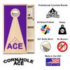 CornholeAce ACE PRO Purple Inverse Triangle Professional Cornhole Boards - No Bounce! 3/4" Baltic Birch Plywood, Handles, Regulation Size (4x2ft), Tournament Style, Made in USA view 2