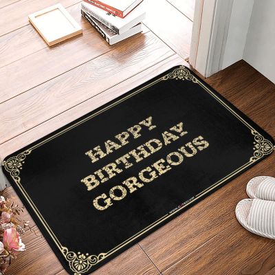 Dsoluuing Large Doormats for Outdoor Entrance Happy Birthday Gorgeous Doormat Floor Mats for House Garden Gifts (Color : Colour, Size : 50X80CM)