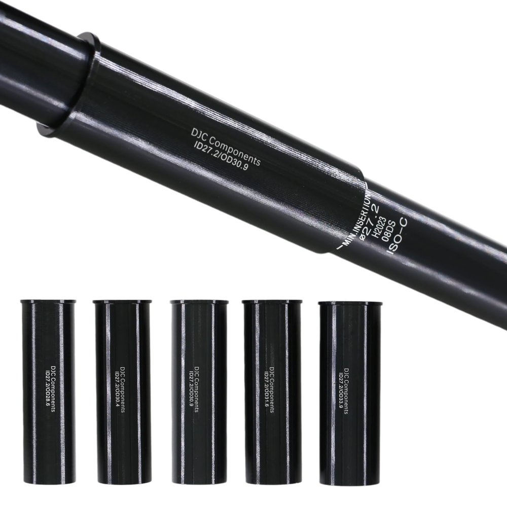 DJC Bike seatpost shim adapter 100mm 60mm 22.2 25.4 27.2 28.6 30 30.4 30.9 31.6 33.9 34.9 mm Aluminum MTB seat Post tube adapter,long 10cm 27.2-30.4