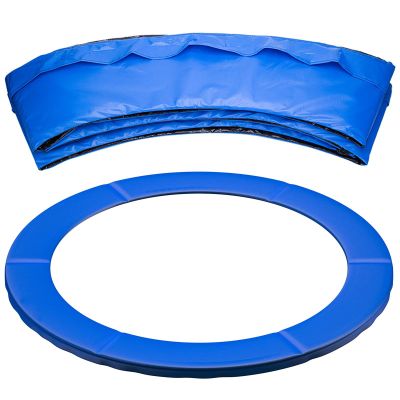 Trampoline Spring Cover, 6-14ft Foldable Trampoline Edge Protection Safety Pads, Weatherproof Tear-Resistant Trampolines Edge Trampolines Protective Mat for Outdoor Games (Blue 13 inches)
