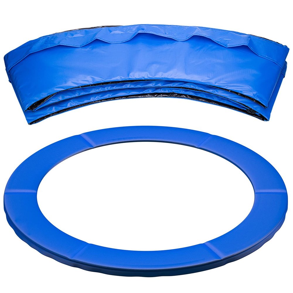 Trampoline Spring Cover, 6-14ft Foldable Trampoline Edge Protection Safety Pads, Weatherproof Tear-Resistant Trampolines Edge Trampolines Protective Mat for Outdoor Games (Blue 13 inches)