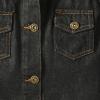 Toddler Kid Baby Boys Girls Denim Jacket Long Sleeve Button Down Jeans Coat Cowboy Overcoat (A-Black, 12-18 Months) view 2