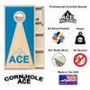 CornholeAce ACE PRO Light Blue Inverse Triangle Professional Cornhole Boards - No Bounce! 3/4" Baltic Birch Plywood, Handles, Regulation Size (4x2ft), Tournament Style, Made in USA view 2