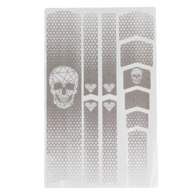Aqur2020 Frame Protector Sticker, Frame Tape PVC Fade for Mountain Bikes for Top Tube for Downtube (Skull Head)