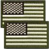 Laughing Lizards American Flag Tactical Patch (2-Pack) | Olive Drab Green Hook & Loop 2x3 Camo Military Patch, Tactical Army Ranger Patches for Hats, Bags & Equipment (Green & Tan Flag) view 1