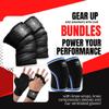 Mava Sports Knee Wraps for Cross Training with Elastic Support + Knee Compression Sleeves + Ventilated Workout Gloves with Integrated Wrist Wraps and Full Palm Silicone Padding for Men & Women view 2