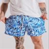 DIOTSR Mens Graphic Print Shorts Cool Mesh Basketball Shorts Casual Flat Front Shorts Summer Drawstring (Blue,Medium) view 2
