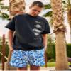 DIOTSR Mens Graphic Print Shorts Cool Mesh Basketball Shorts Casual Flat Front Shorts Summer Drawstring (Blue,Medium) view 4