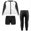 Sxiwei Kids Boys Beach Surfing Swimming Suit 3pcs UV Sun Protection Rash Guard Swimsuits White&Black 3-4 Years view 1