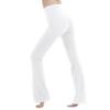 MC&LO Cotton Spandex High Rise Bootcut Flare Yoga Pants Legging(Regular Size/Plus Size) S-4XL (34" Inseam) White view 4