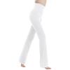 MC&LO Cotton Spandex High Rise Bootcut Flare Yoga Pants Legging(Regular Size/Plus Size) S-4XL (32" Inseam) White view 3