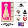 CornholeAce ACE PRO Pink Inverse Triangle Professional Cornhole Boards - No Bounce! 3/4" Baltic Birch Plywood, Handles, Regulation Size (4x2ft), Tournament Style, Made in USA view 2