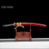 HERO SWORD Beautiful Damascus Steel Japanese Katana Sword Battle Ready Full Tang Stone Pattern Blade Samurai Sword Cool Weapon for Mens Women,Red,Best Gift and Home Decoration view 2