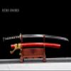 HERO SWORD Beautiful Damascus Steel Japanese Katana Sword Battle Ready Full Tang Stone Pattern Blade Samurai Sword Cool Weapon for Mens Women,Red,Best Gift and Home Decoration view 4