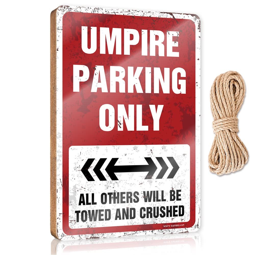 CakJuice Office Sign for Door Wood Umpire Parking Only Wooden Sign Outdoor Fall Decorations Wood Hanging Sign Plaque (Size : 15X28CM)