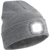 YMHB Unisex Beanie Hat with Light, USB Rechargeable LED Headlamp Hat Night Light Cap Christmas Stocking Stuffers Gifts for Men Dad Father Husband (Grey) view 1