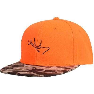 EDTREK Performance Outdoorsman Snapback Truck Hat with Flat Brim - Unique Animal Embroidery (Blaze Orange - Woodsman Camo)