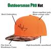 EDTREK Performance Outdoorsman Snapback Truck Hat with Flat Brim - Unique Animal Embroidery (Blaze Orange - Woodsman Camo) view 3