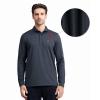 Mens Golf Shirts Dry Fit UPF30+ Pin Striped Casual Sport Long Sleeve Mens Polo Shirts Black view 3
