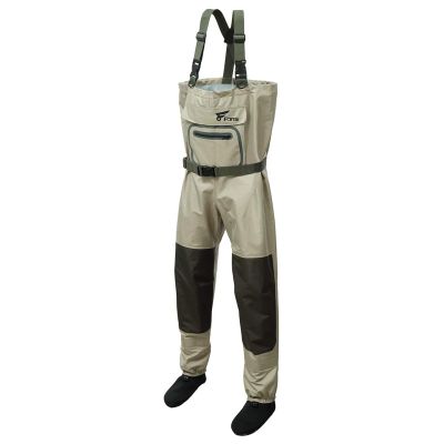 8 Fans Chest Wader for Men & Women, Stockingfoot Waders - 3 Ply Waterproof Breathable for Fly Fishing,Hunting, Kayaking (Khaki X-Small)