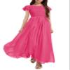 HOSIKA Girls Lace Flower Girl Dresses Maxi Junior Bridesmaid Dress for Wedding Party for Kids 6-12 Years view 1