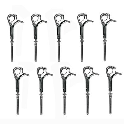 Prolinemax 10Pc Marine Stainless Steel 316 3" Pelican Hook for 1/8" Cable Wire Boat Shackle