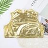 Alvivi Kids Girls Glittery Sequin Halter Neck Bra Top Ballet Dance Performance Costume Crop Tops Gold D 12 Years view 2