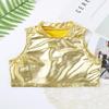 Alvivi Kids Girls Glittery Sequin Halter Neck Bra Top Ballet Dance Performance Costume Crop Tops Gold D 12 Years view 4