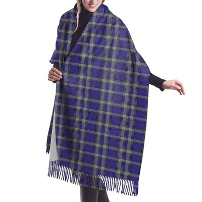 dekhufat Women Blanket Scarf Long Shawl Clan Kinnaird Tartan Cashmere Feel Shawl Wrap Winter Warm Scarf 77x27inch