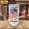 Hyturtle Personalized Firefighter Gifts - I'm Not A Women Custom Name Stainless Steel Tumblers 20oz With Lid - Gifts For Firemen Fire Department Birthday Christmas view 2