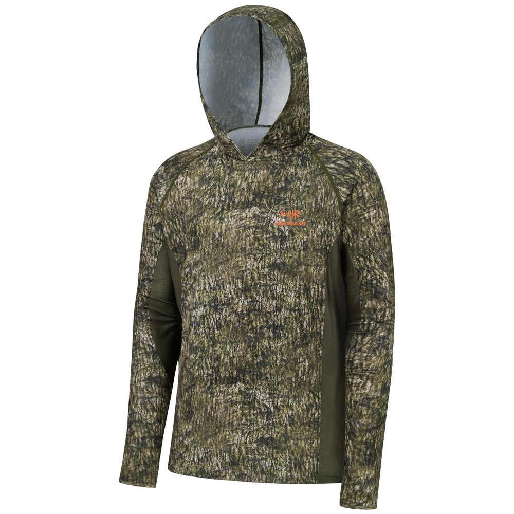 BASSDASH Men's UPF 50+ Lightweight Hunting Camo Hoodie Quick Dry Performance Long Sleeve Fishing Shirt with Hood FS30M
