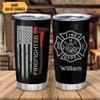 Hyturtle Personalized Firefighter Gifts For Men - Firefighter Printed Custom Name Stainless Steel Tumblers 20oz With Lid - Gift For Firemen Fire Department Dad Men Graduation Birthday Christmas view 2
