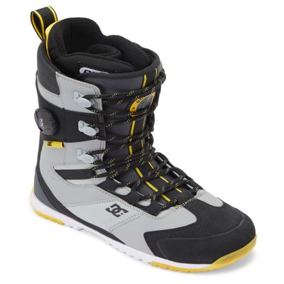 DC Men's Premier Hybrid Adjustable Durable Medium Flex Snowboard Boot - Lightweight Liner, Molded Insole & Reinforced Outsole, Black/Gray/Yellow, 11.5