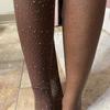 Betteraim Women's Rhinestone Fishnet Tights Sparkle Fishnet Stockings Carnival Glitter Tights (as1, alpha, x_l, 4x_l, plus, regular, Coffee) view 2