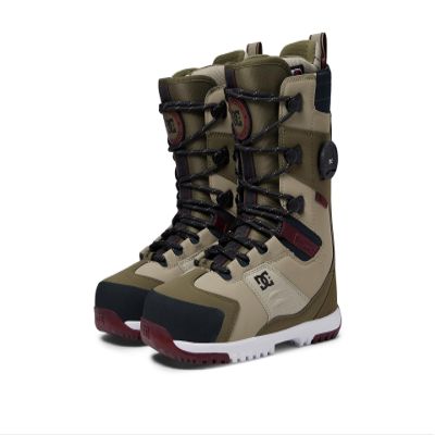 DC Men's Premier Hybrid Adjustable Durable Medium Flex Snowboard Boot - Lightweight Liner, Molded Insole & Reinforced Outsole, Olive/Military, 7