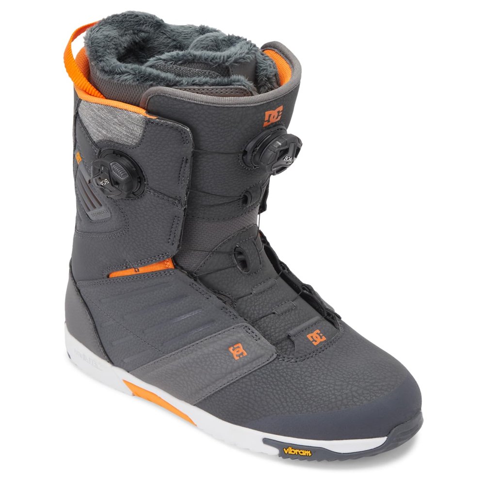 DC Judge Dual BOA Snowboard Boots Grey/Grey/Orange 8 D (M)