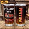 Hyturtle Personalized Firefighter Gifts For Men - Firefighter Printed Custom Name Stainless Steel Tumblers 20oz With Lid - Gift For Firemen Fire Department Dad Men Graduation Birthday Christmas view 2