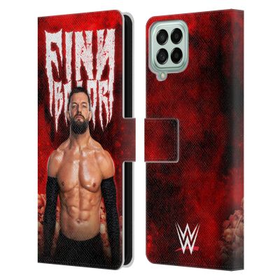 Head Case Designs Officially Licensed WWE Portrait Finn Balor Leather Wallet Case Compatible with Samsung Galaxy M53 (2022)