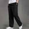 Orders Placed by Me Slim Fit Dress Pants for Men Mens Pants Casual Cotton Solid Straight Hidden Expandable Waist Loose Trousers Fashion Outdoor Sport Sweatpants Black 5X view 2