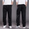 Orders Placed by Me Slim Fit Dress Pants for Men Mens Pants Casual Cotton Solid Straight Hidden Expandable Waist Loose Trousers Fashion Outdoor Sport Sweatpants Black 5X view 4
