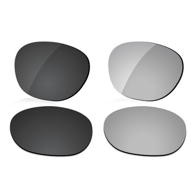 LenzReborn Polarized Lens Replacement for RayBan Clubmaster RB3507 51mm Sunglass - Dark Black+Silver Grey