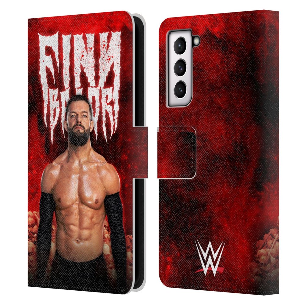 Head Case Designs Officially Licensed WWE Portrait Finn Balor Leather Wallet Case Compatible with Samsung Galaxy S21 5G