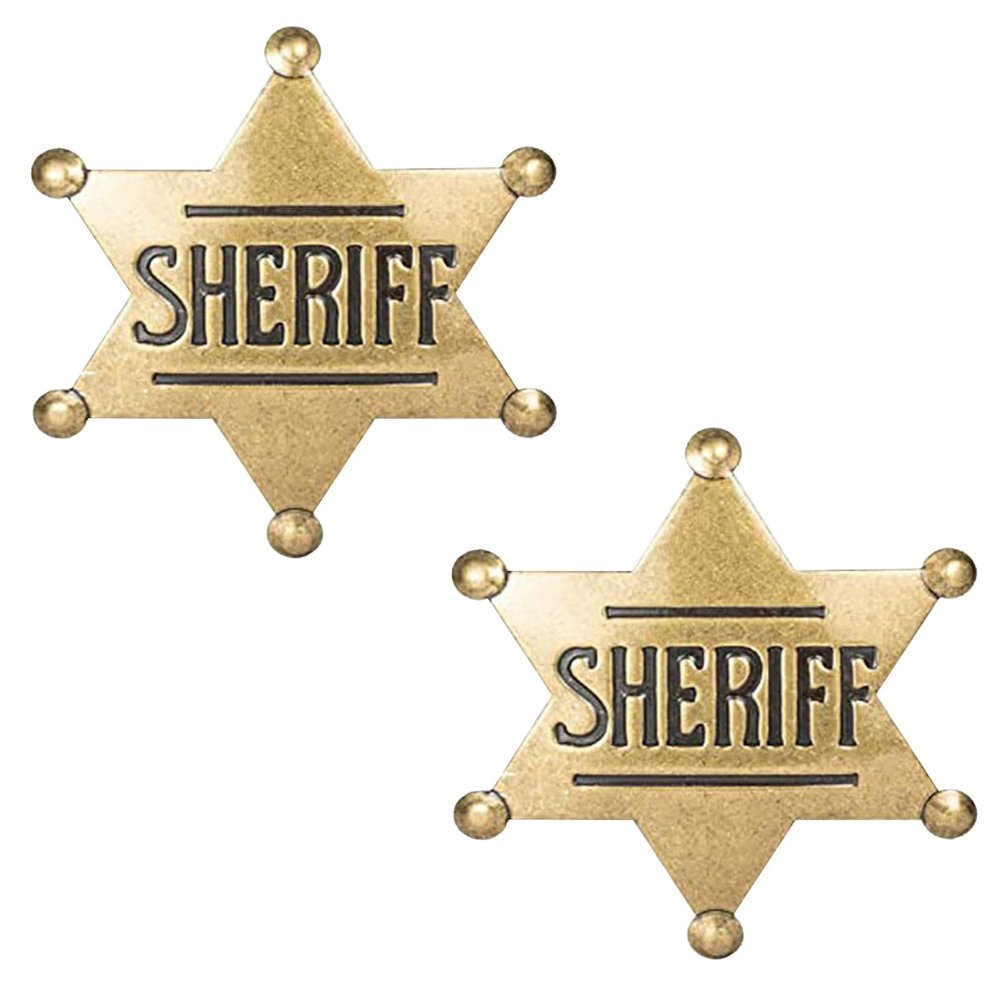 2Pcs Sheriff Badge,Metal Sheriff Badge for Kids Party Costume Play Props Favors Supplies,cowboy party decoration badge,Sheriff Badge for Kids and Adult,School Carnival Prizes,Party Bag Gift Fillers