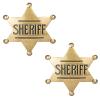 2Pcs Sheriff Badge,Metal Sheriff Badge for Kids Party Costume Play Props Favors Supplies,cowboy party decoration badge,Sheriff Badge for Kids and Adult,School Carnival Prizes,Party Bag Gift Fillers view 1