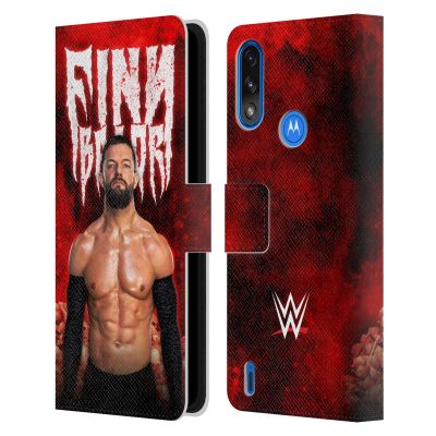 Head Case Designs Officially Licensed WWE Portrait Finn Balor Leather Book Wallet Case Cover Compatible with Moto E7 Power/Moto E7i Power