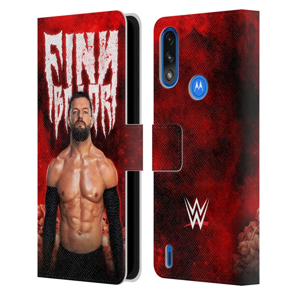 Head Case Designs Officially Licensed WWE Portrait Finn Balor Leather Book Wallet Case Cover Compatible with Moto E7 Power/Moto E7i Power