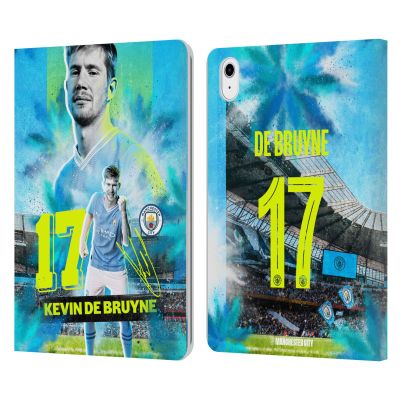 Head Case Designs Officially Licensed Manchester City Man City FC Kevin De Bruyne 2023/24 First Team Leather Wallet Case Compatible with Apple iPad Air 11 2020/2022/2024/2025