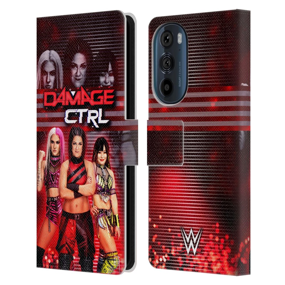 Head Case Designs Officially Licensed WWE Bayley, Dakota Kai, Iyo Sky Damage CTRL Leather Book Wallet Case Cover Compatible with Motorola Edge 30