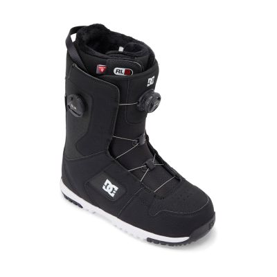 DC Men's Phase BOA Pro Warm Durable Articulated Medium-Flex Ventilated Snowboard Boots with Insulated Liner & Molded Insole, Black/White, 10